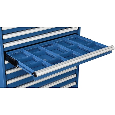 Global Industrial Dividers for 3H Drawer of Modular Drawer Cabinet 36Wx24D, Blue 298452